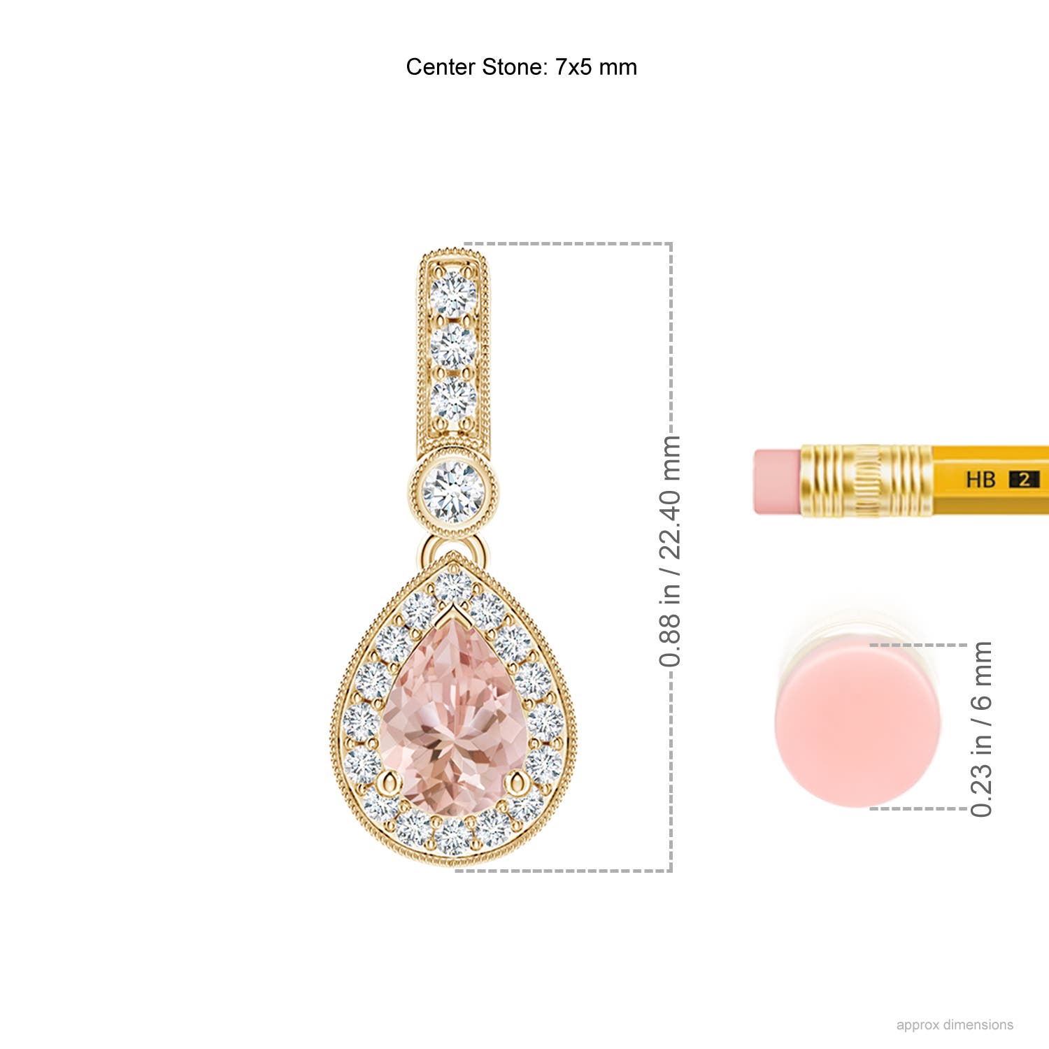 AAAA - Morganite / 0.84 CT / 14 KT Yellow Gold