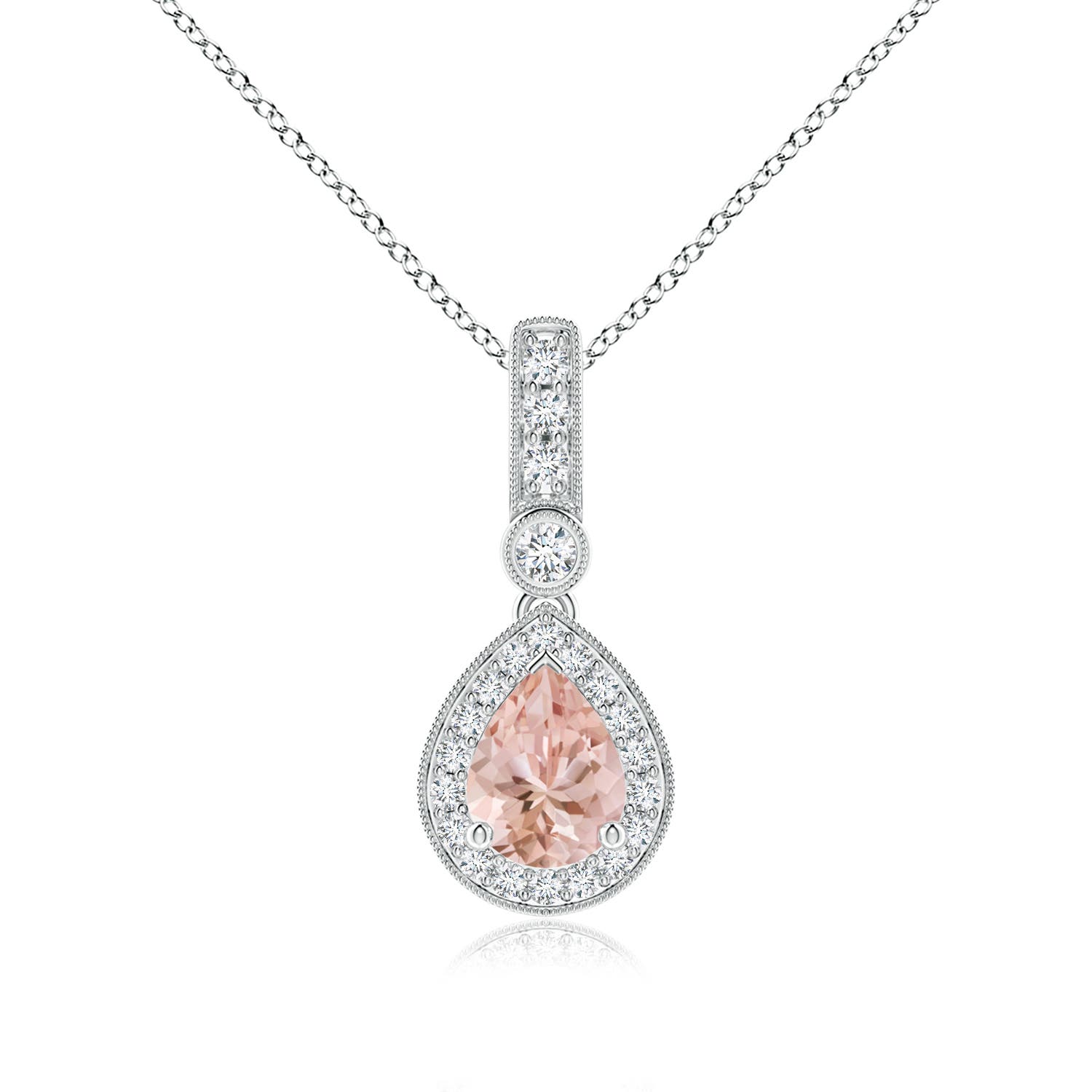 AAAA - Morganite / 1.26 CT / 14 KT White Gold