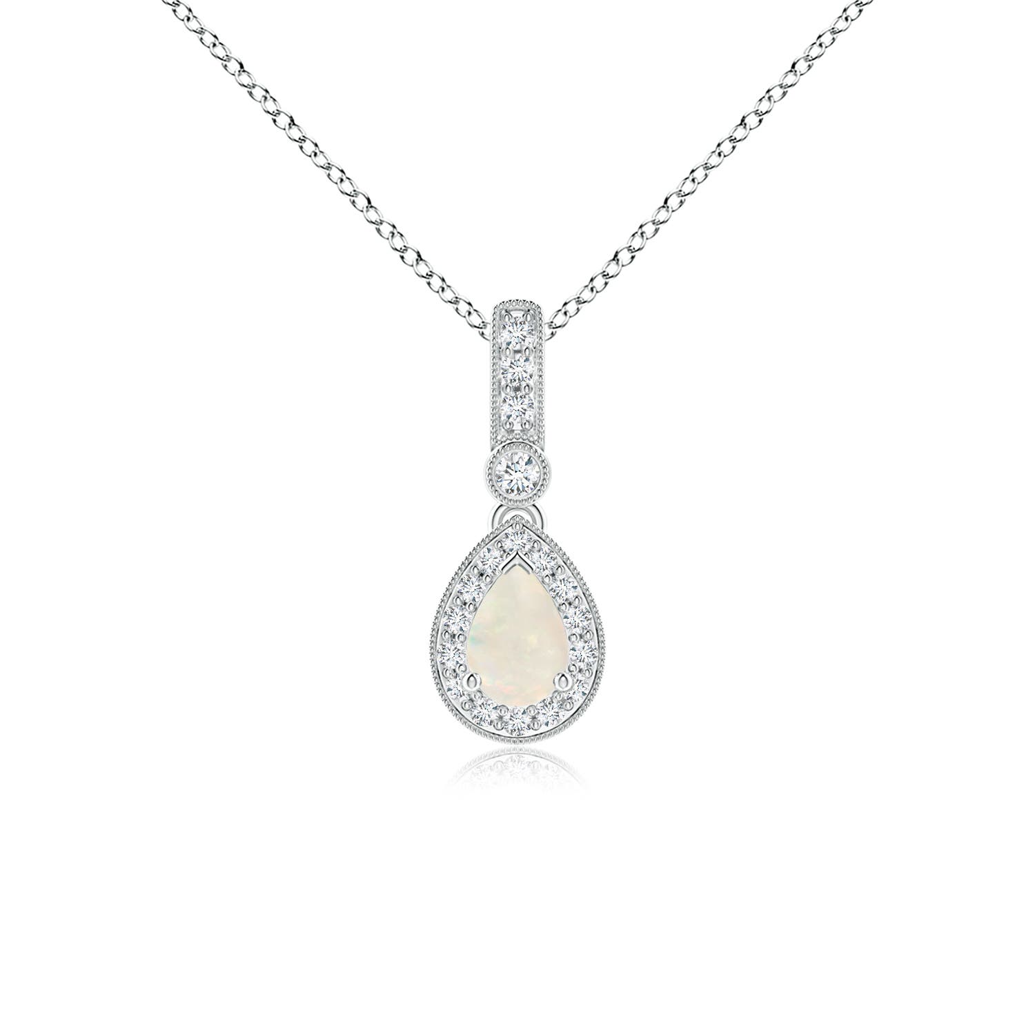 A - Opal / 0.44 CT / 14 KT White Gold