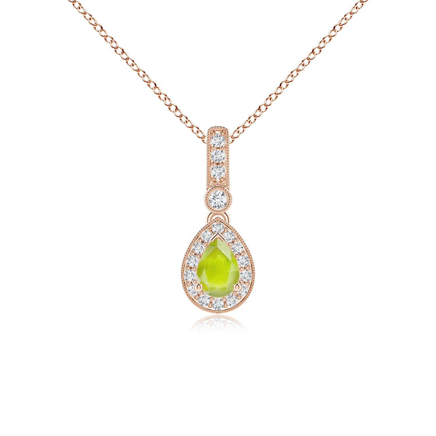 A - Peridot / 0.58 CT / 14 KT Rose Gold