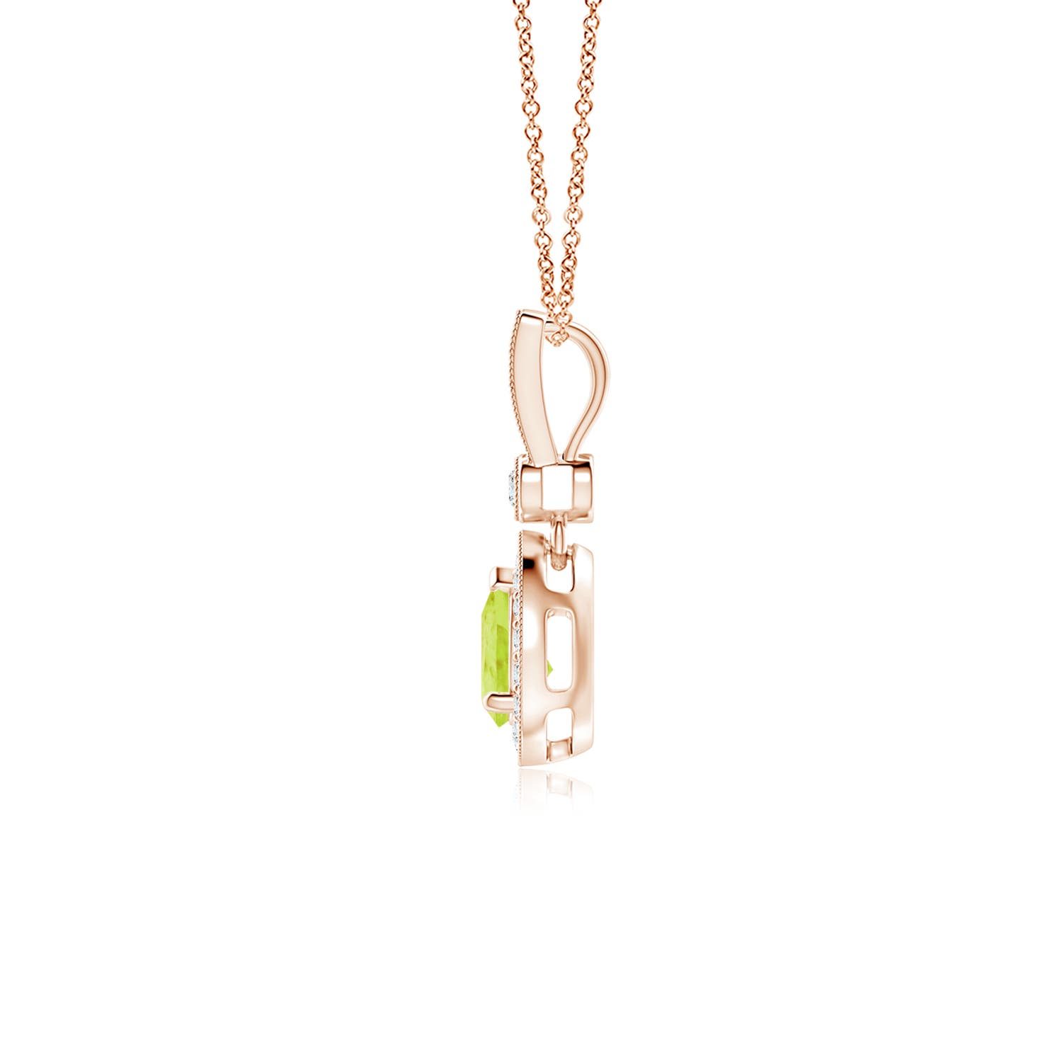 A - Peridot / 0.58 CT / 14 KT Rose Gold