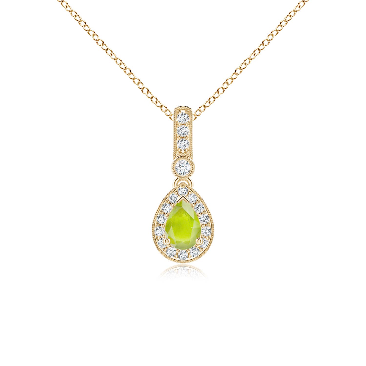 A - Peridot / 0.58 CT / 14 KT Yellow Gold