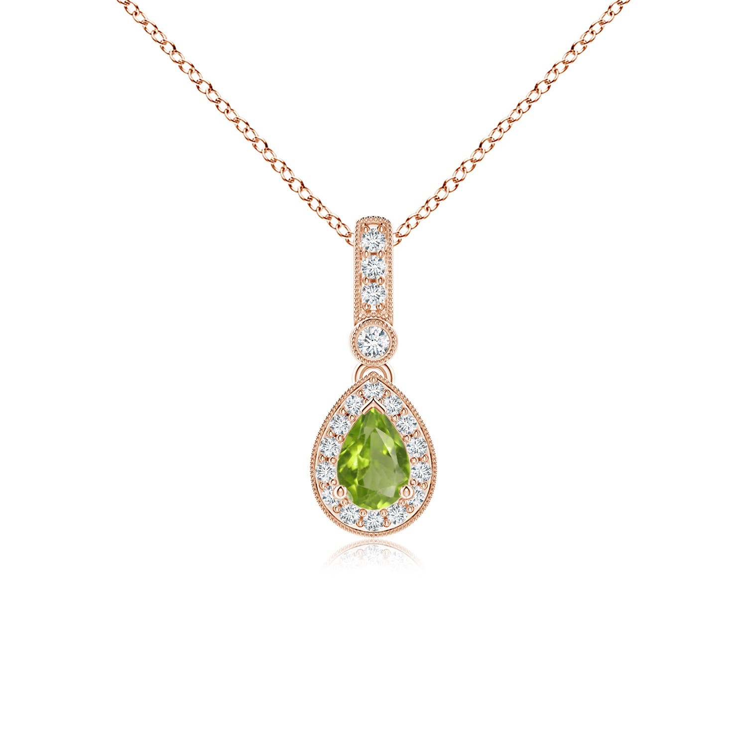 AA - Peridot / 0.58 CT / 14 KT Rose Gold