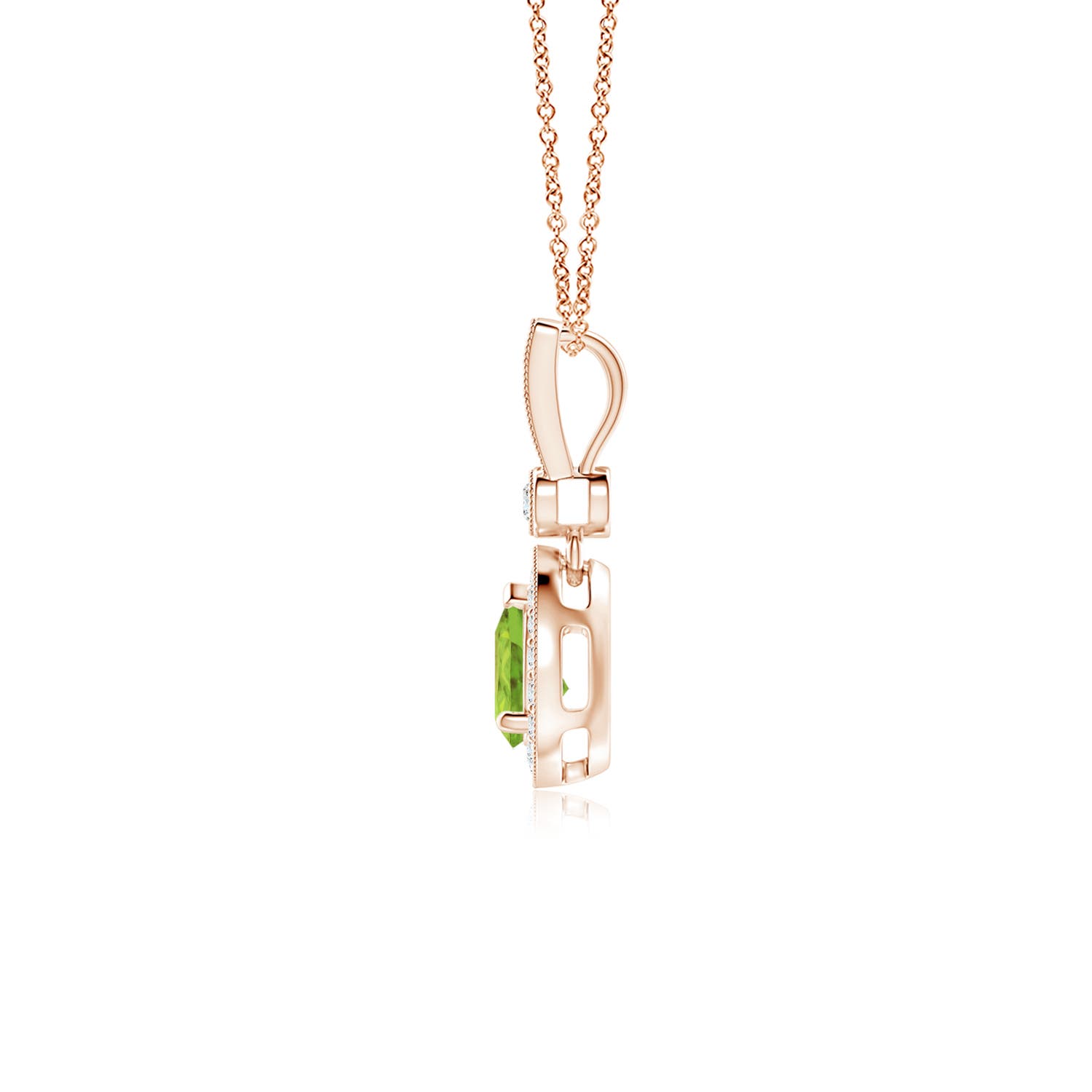 AA - Peridot / 0.58 CT / 14 KT Rose Gold