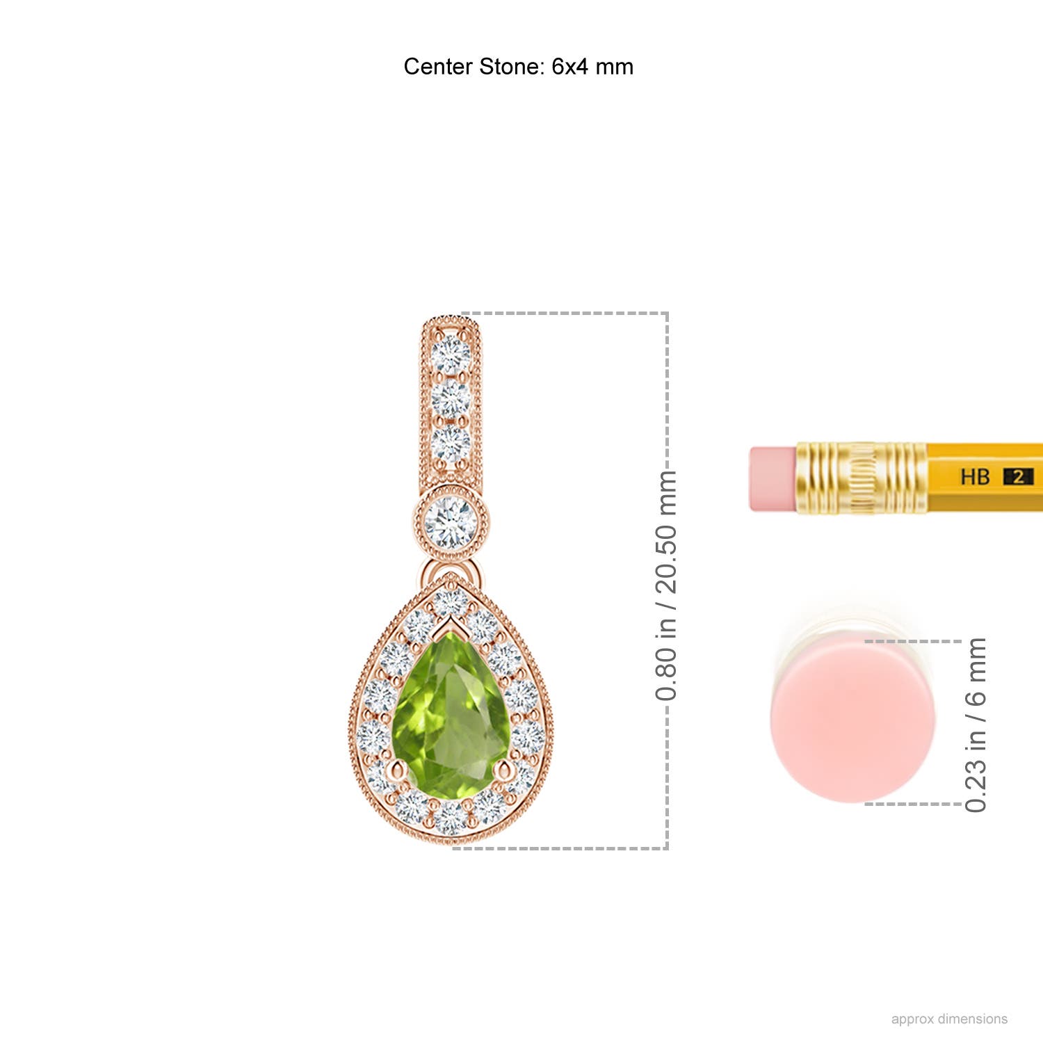 AA - Peridot / 0.58 CT / 14 KT Rose Gold