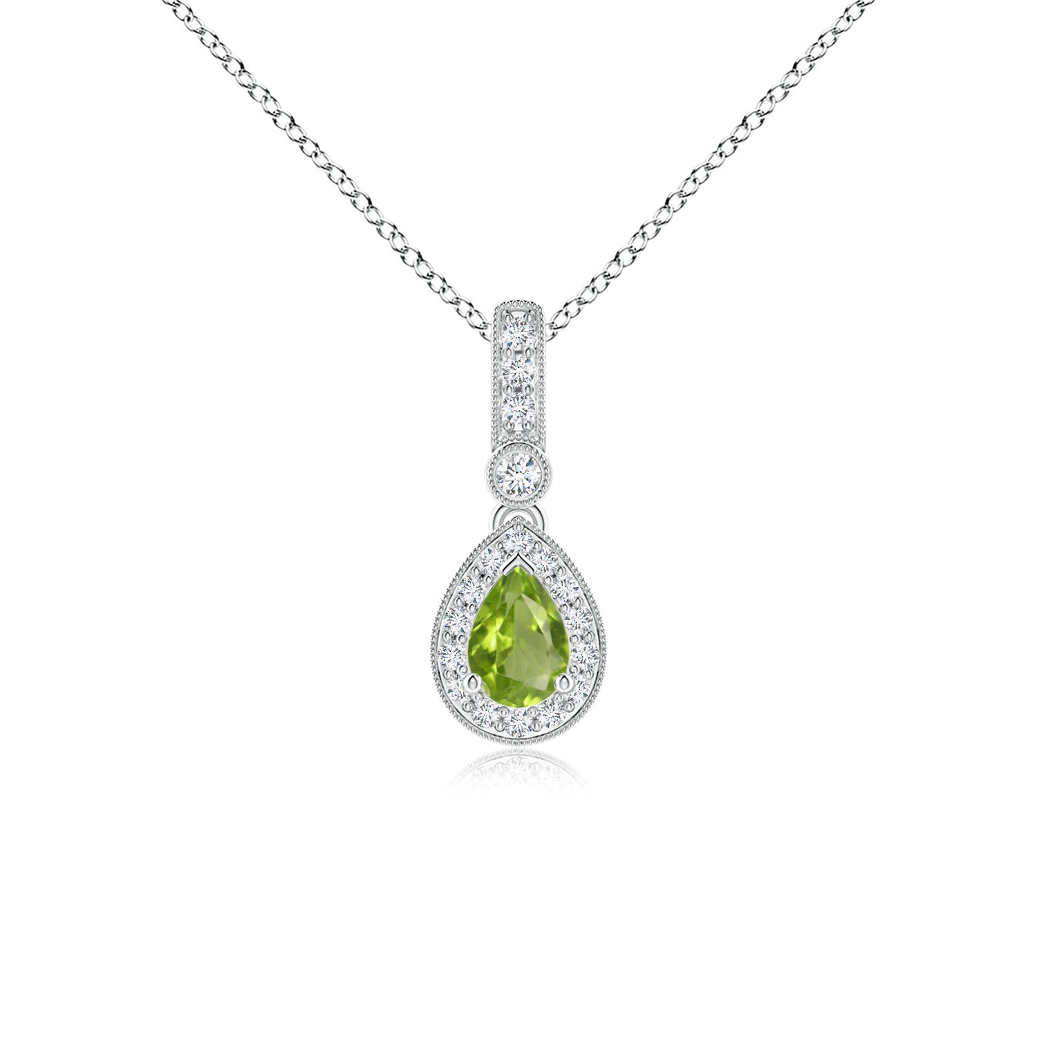 AA - Peridot / 0.58 CT / 14 KT White Gold