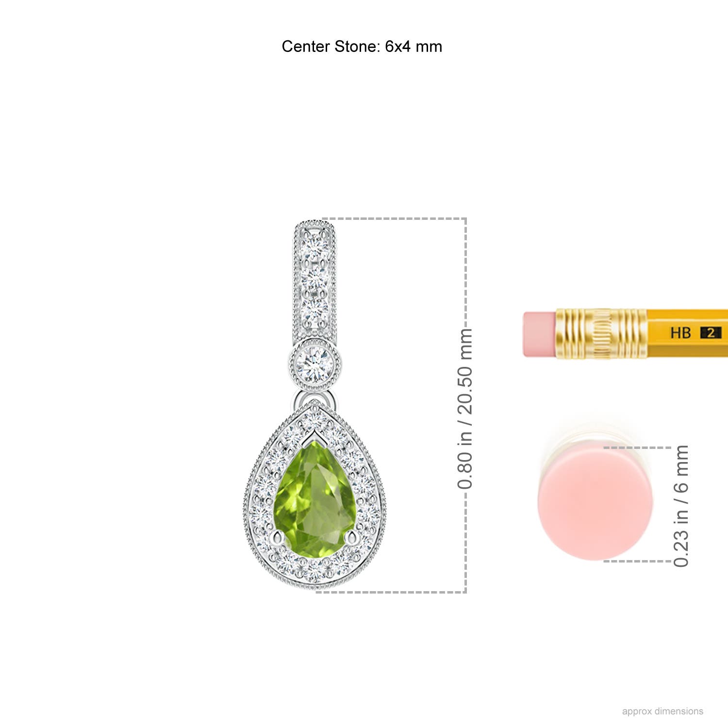 AA - Peridot / 0.58 CT / 14 KT White Gold