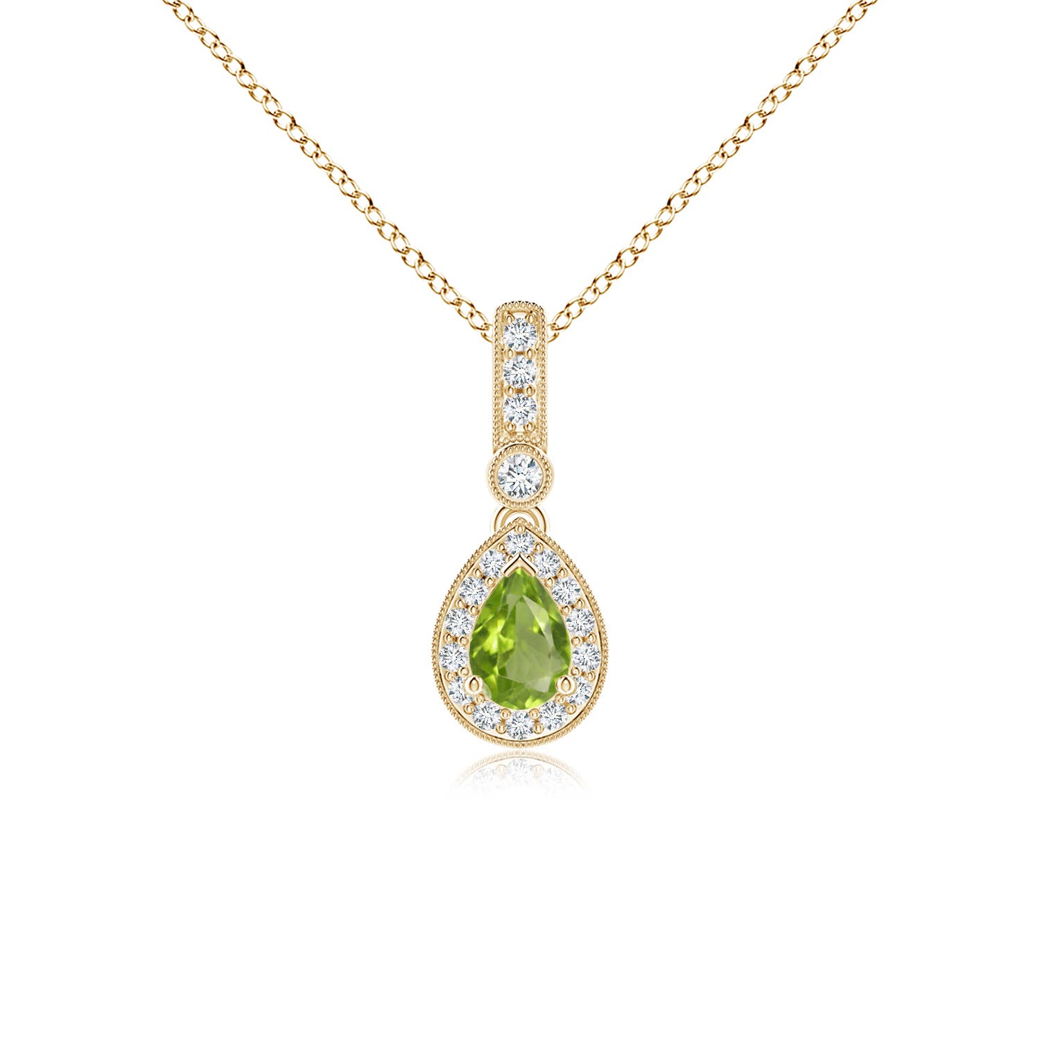 AA - Peridot / 0.58 CT / 14 KT Yellow Gold