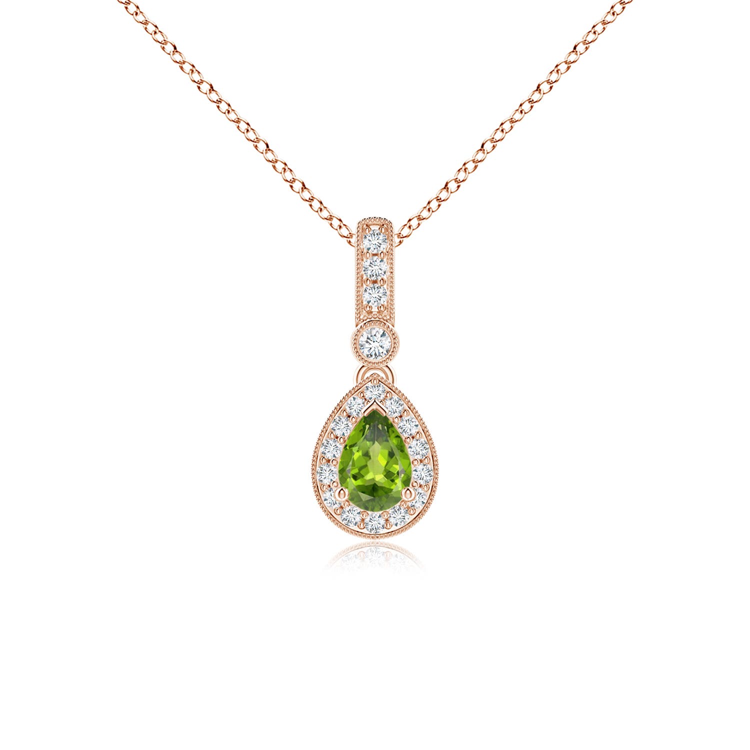 AAA - Peridot / 0.58 CT / 14 KT Rose Gold