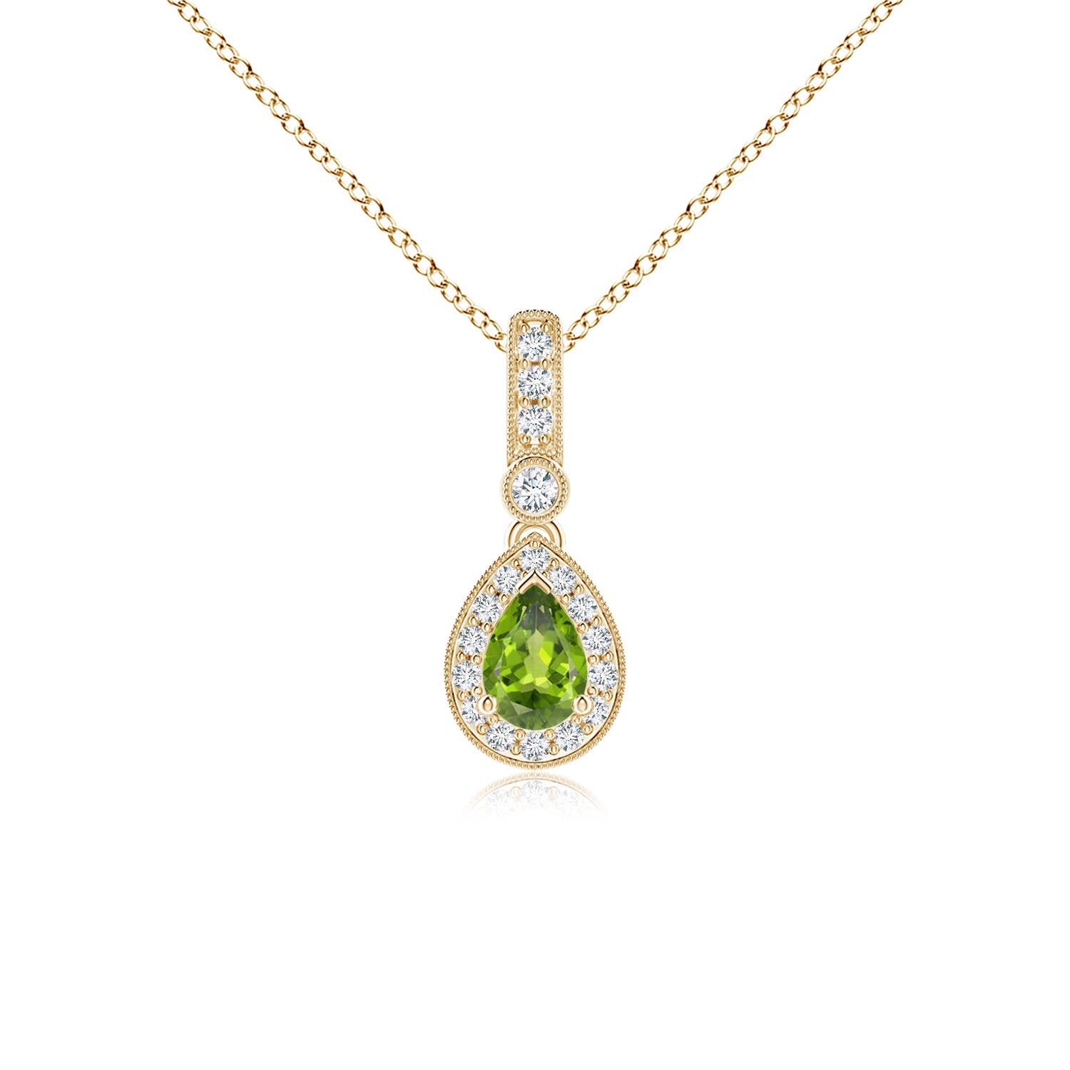 AAA - Peridot / 0.58 CT / 14 KT Yellow Gold