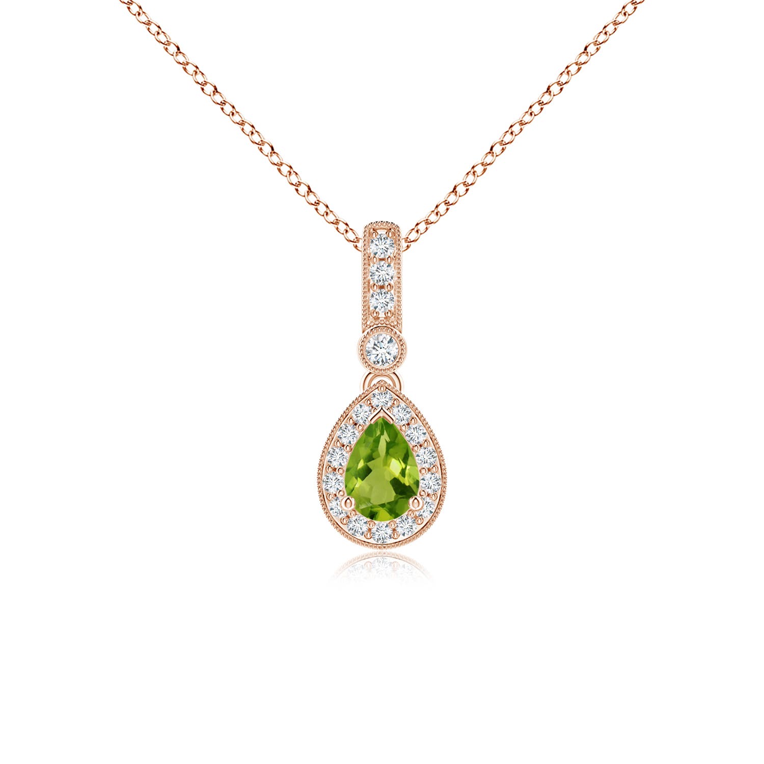 AAAA - Peridot / 0.58 CT / 14 KT Rose Gold