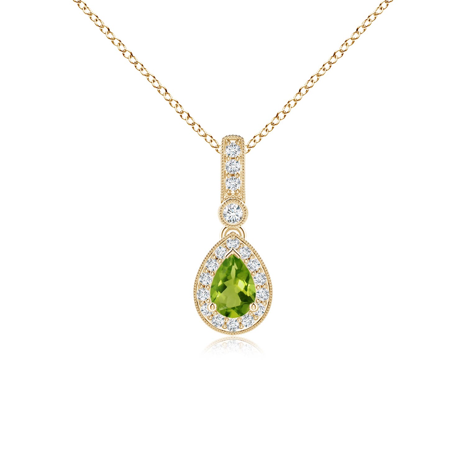 AAAA - Peridot / 0.58 CT / 14 KT Yellow Gold