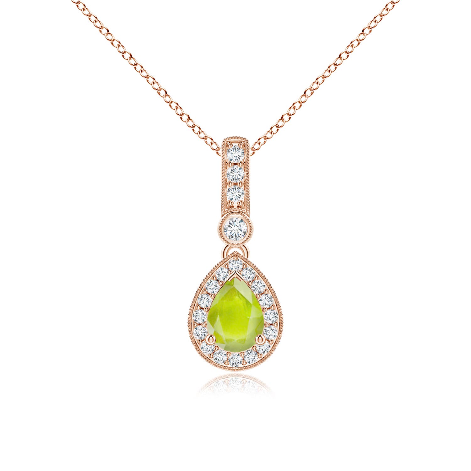 A - Peridot / 0.94 CT / 14 KT Rose Gold