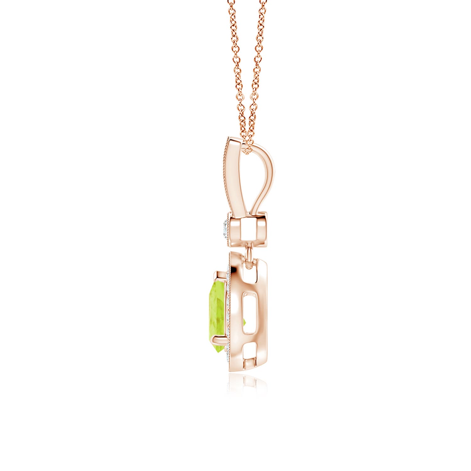 A - Peridot / 0.94 CT / 14 KT Rose Gold