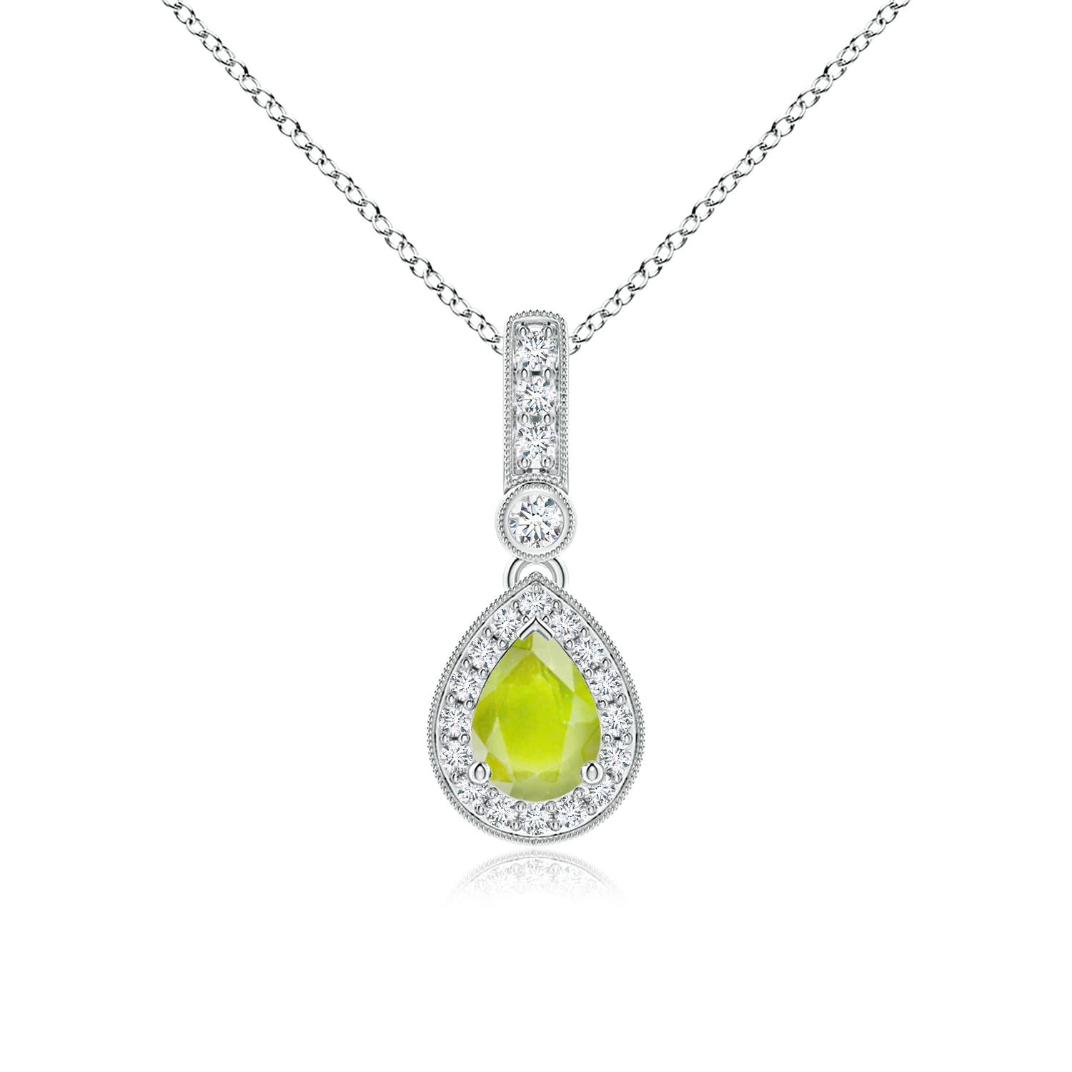 A - Peridot / 0.94 CT / 14 KT White Gold