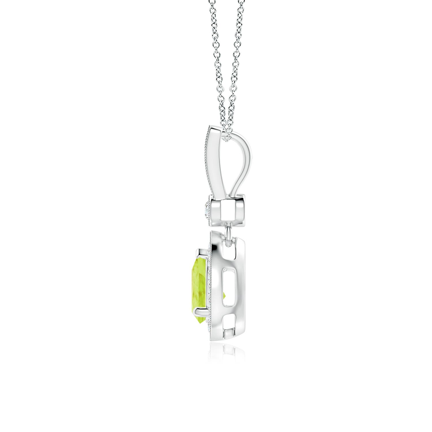 A - Peridot / 0.94 CT / 14 KT White Gold