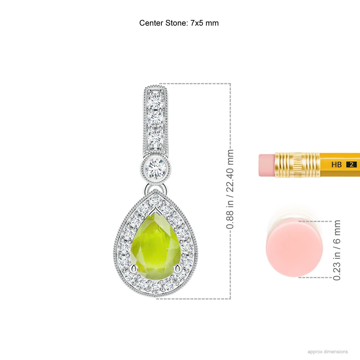 A - Peridot / 0.94 CT / 14 KT White Gold