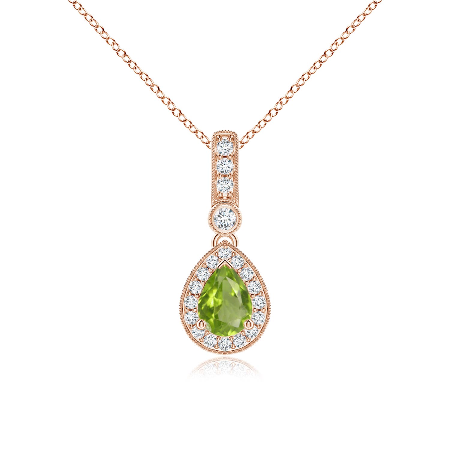 AA - Peridot / 0.94 CT / 14 KT Rose Gold