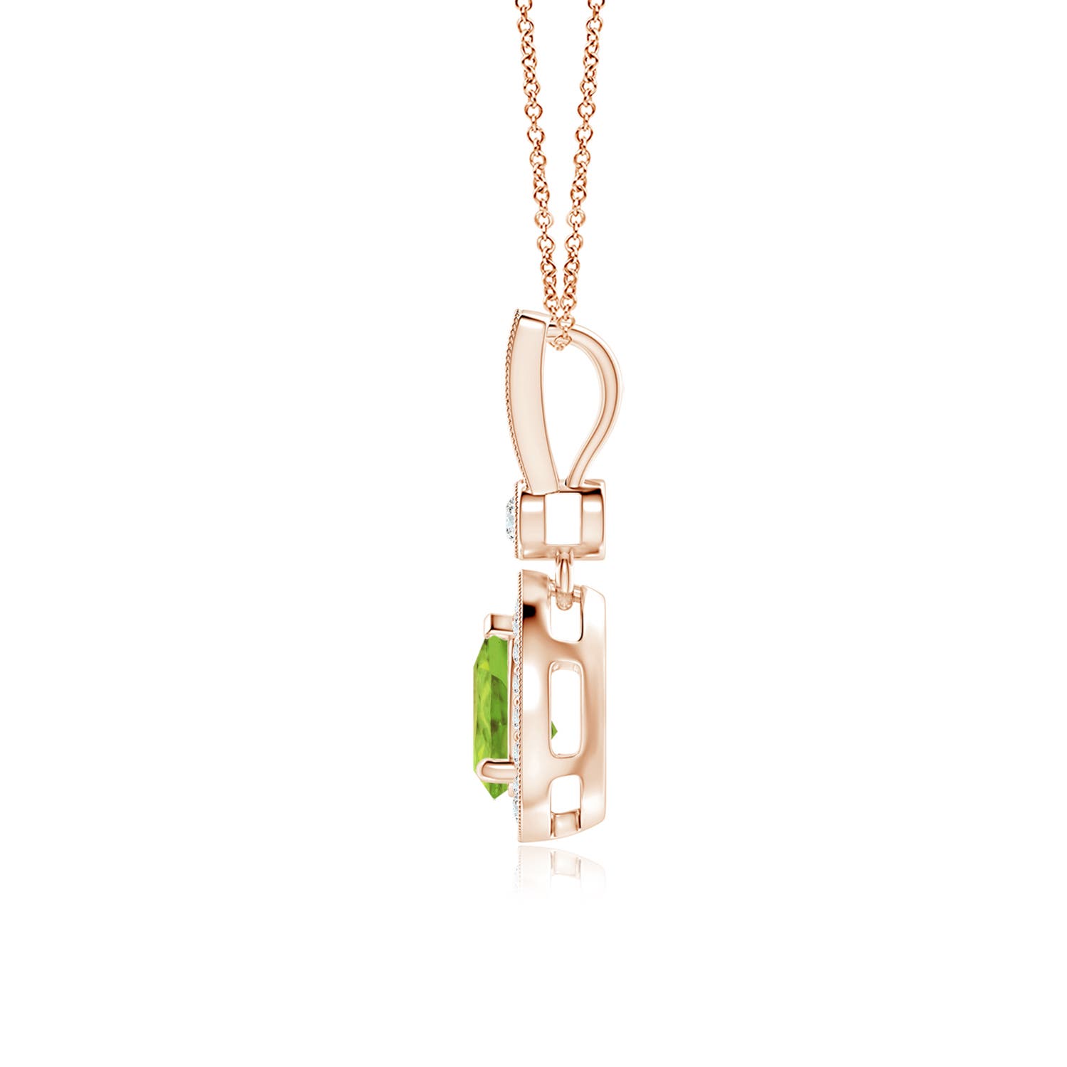 AA - Peridot / 0.94 CT / 14 KT Rose Gold