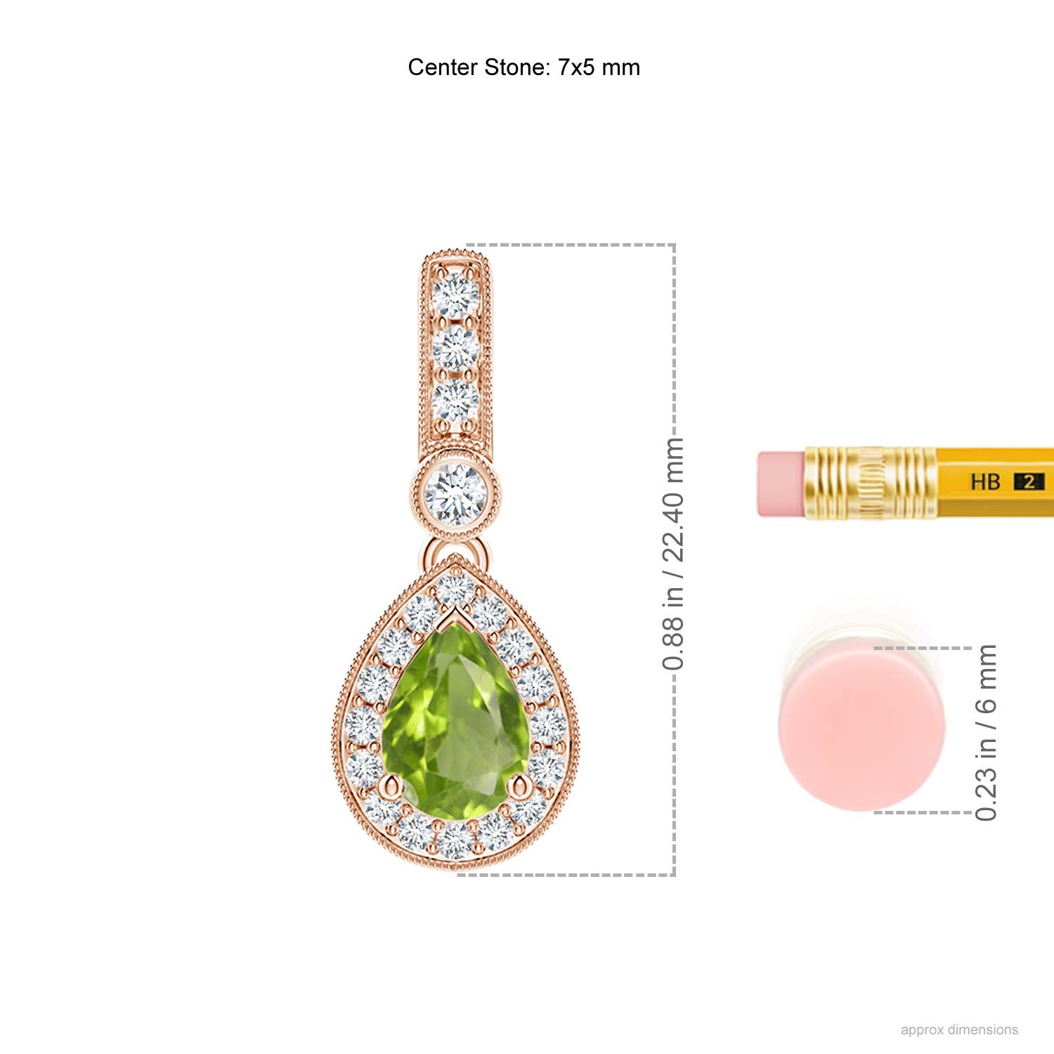 AA - Peridot / 0.94 CT / 14 KT Rose Gold