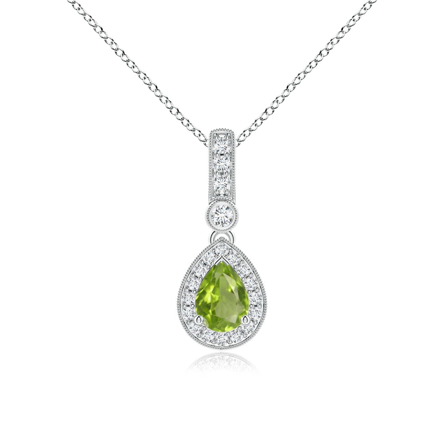 AA - Peridot / 0.94 CT / 14 KT White Gold