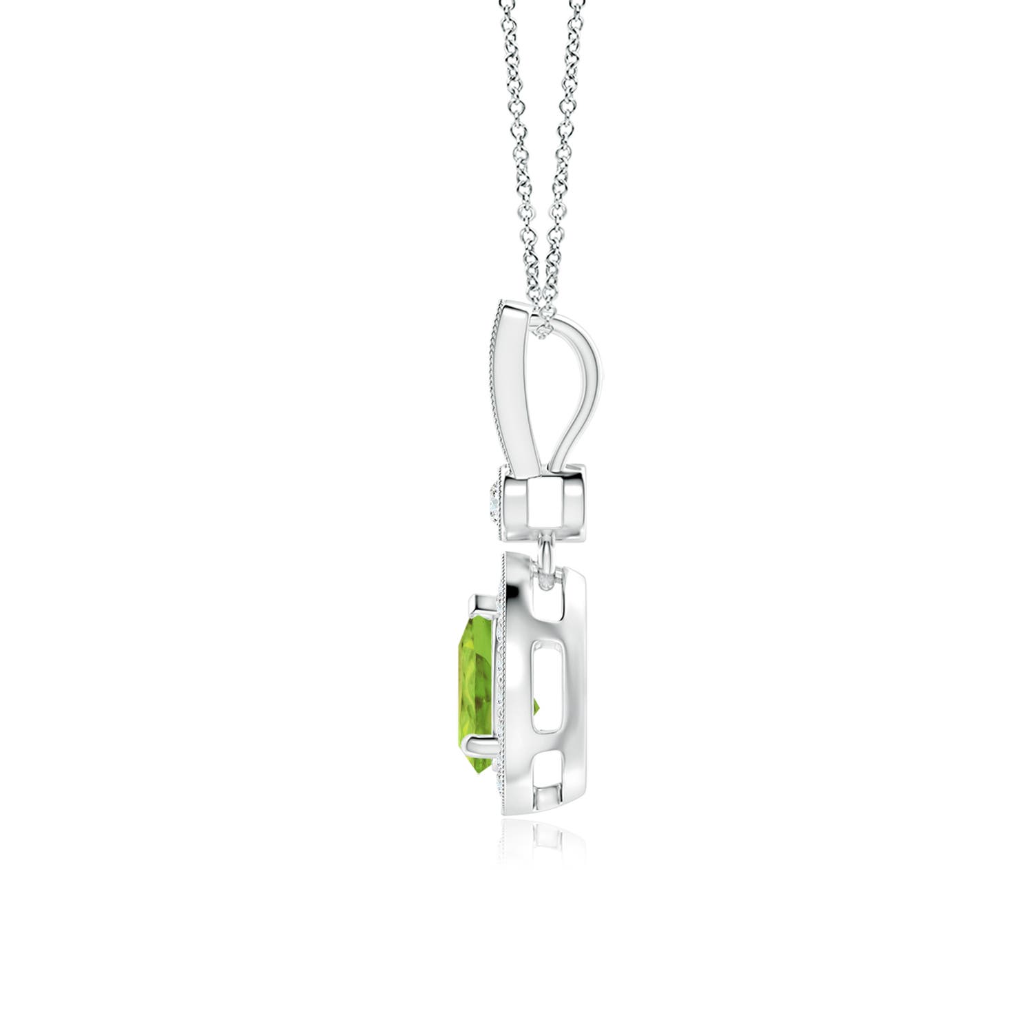 AA - Peridot / 0.94 CT / 14 KT White Gold