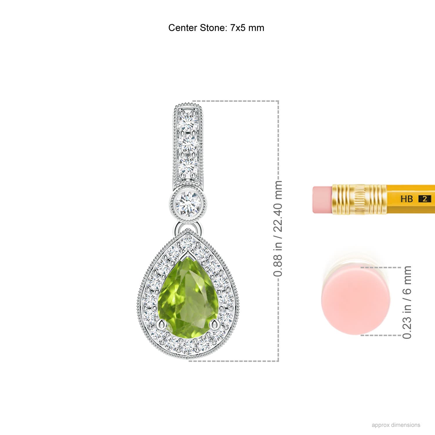 AA - Peridot / 0.94 CT / 14 KT White Gold