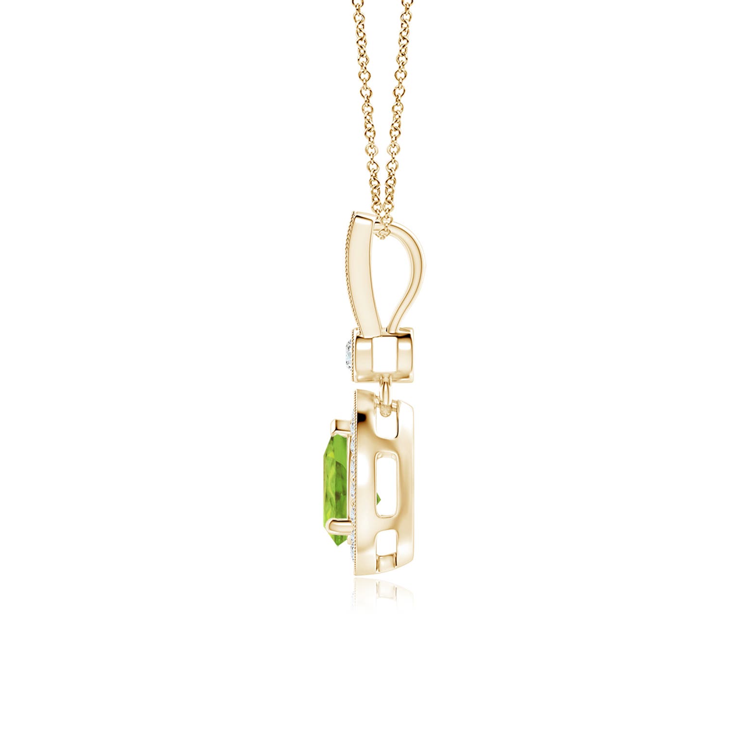 AA - Peridot / 0.94 CT / 14 KT Yellow Gold