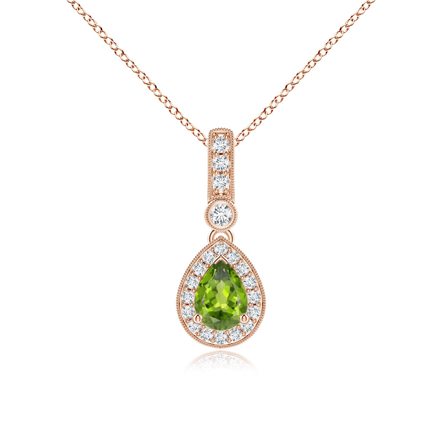 AAA - Peridot / 0.94 CT / 14 KT Rose Gold