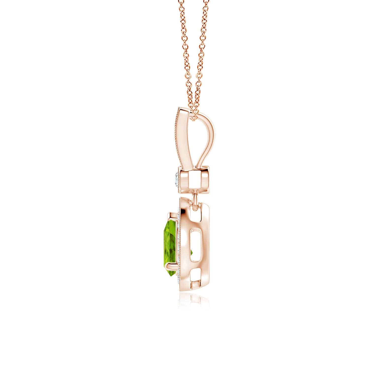 AAAA - Peridot / 0.94 CT / 14 KT Rose Gold