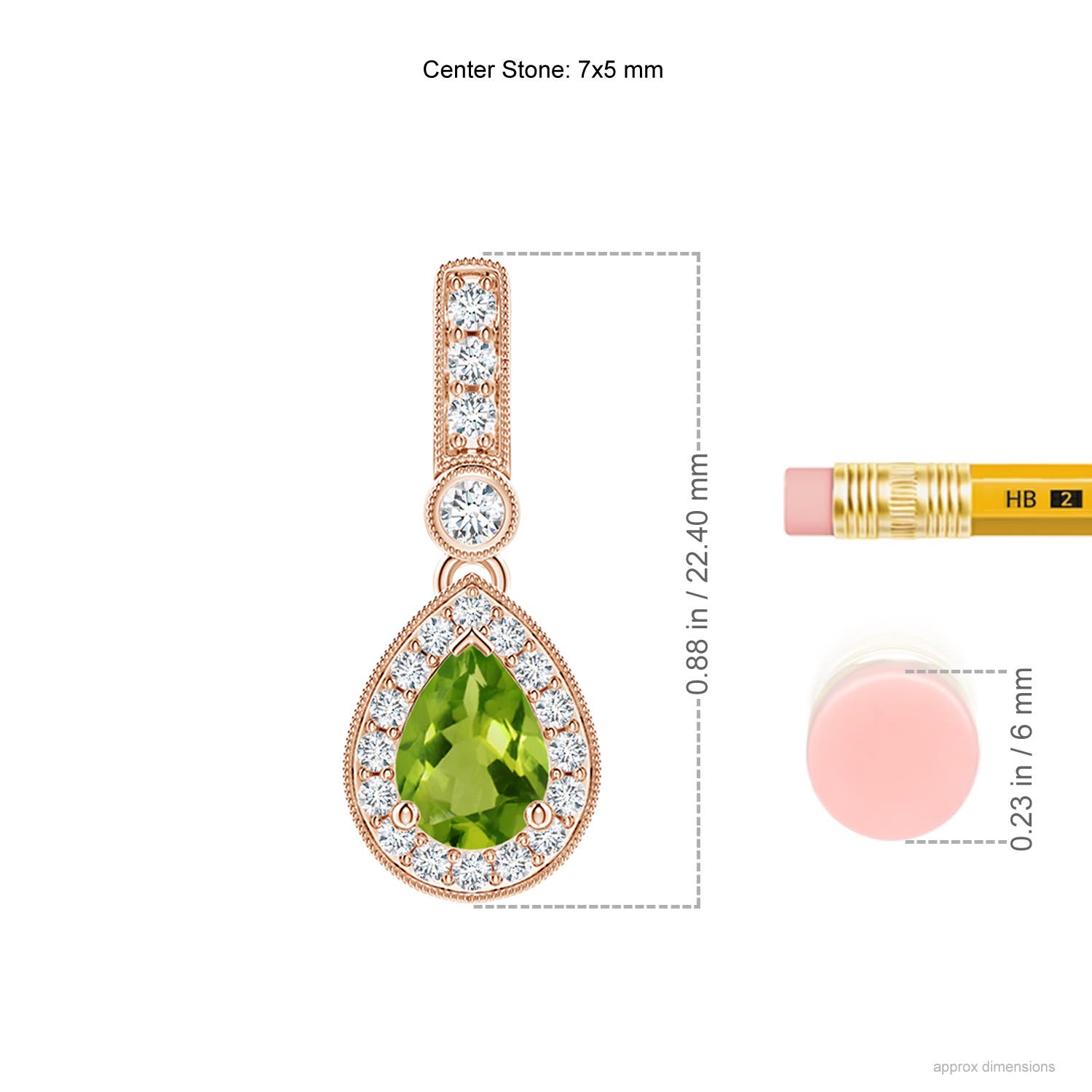 AAAA - Peridot / 0.94 CT / 14 KT Rose Gold