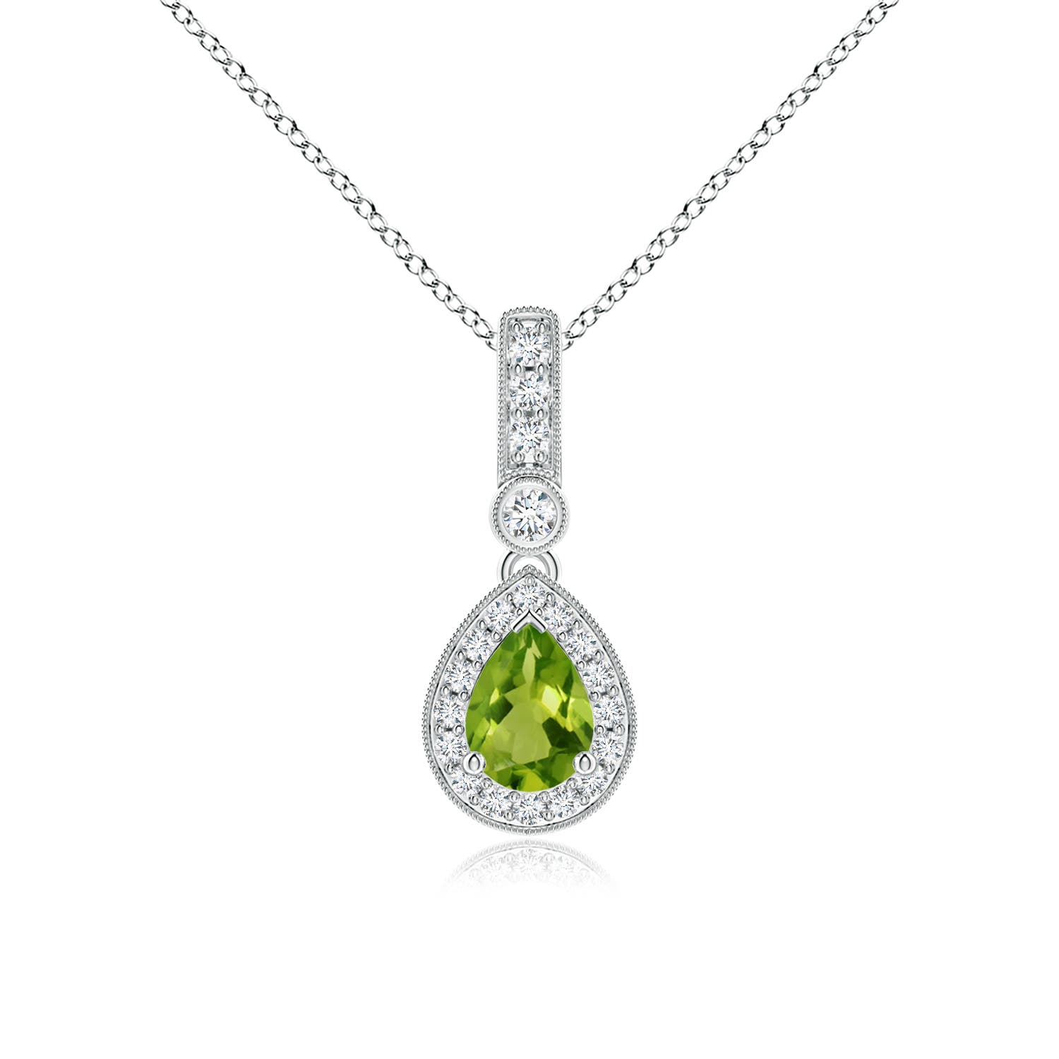 AAAA - Peridot / 0.94 CT / 14 KT White Gold