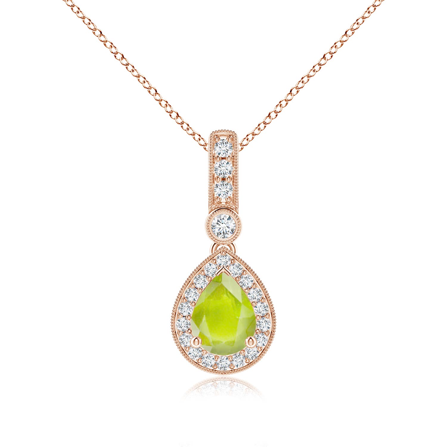 A - Peridot / 1.41 CT / 14 KT Rose Gold