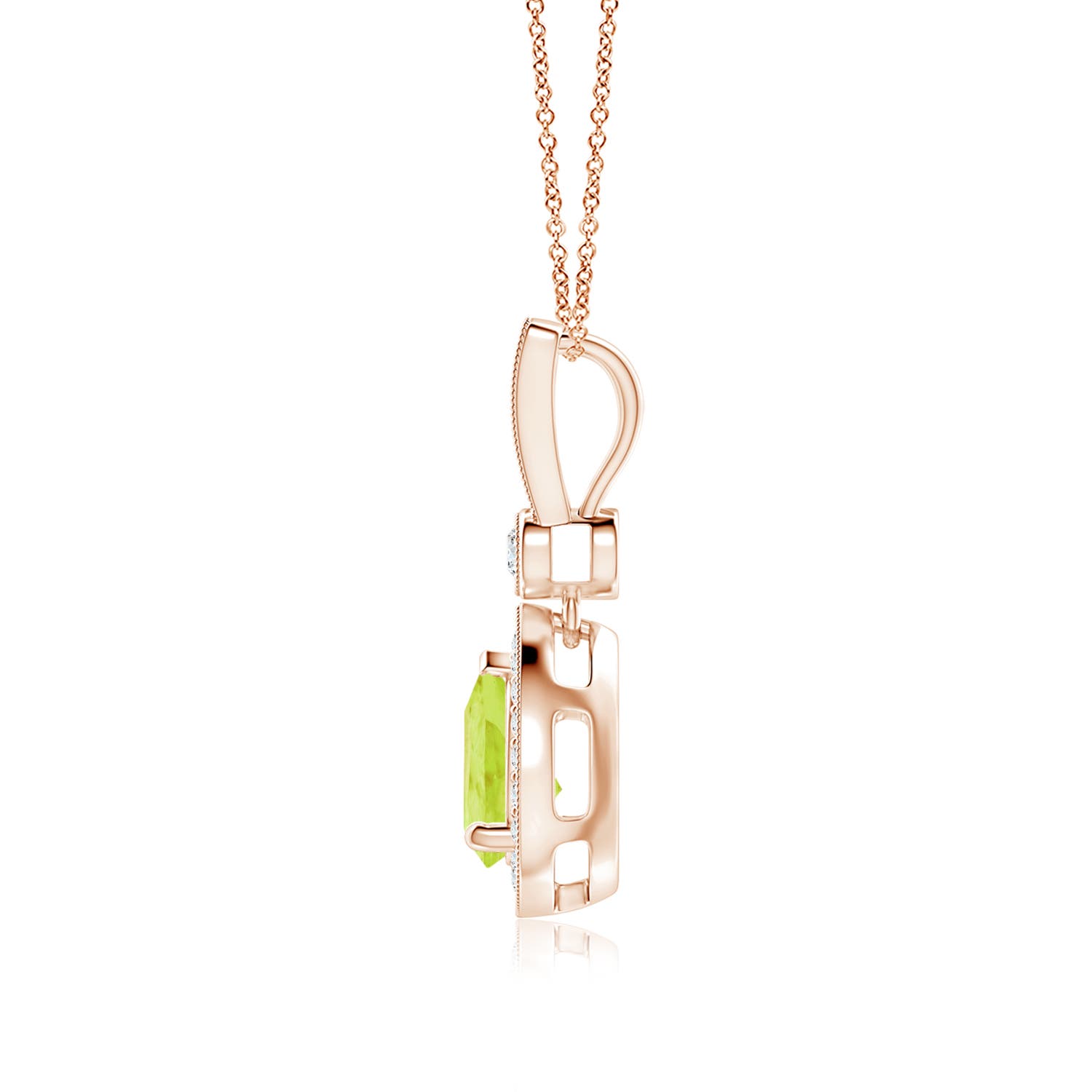 A - Peridot / 1.41 CT / 14 KT Rose Gold