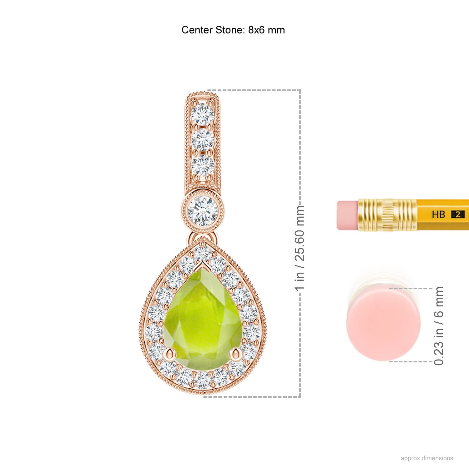 A - Peridot / 1.41 CT / 14 KT Rose Gold