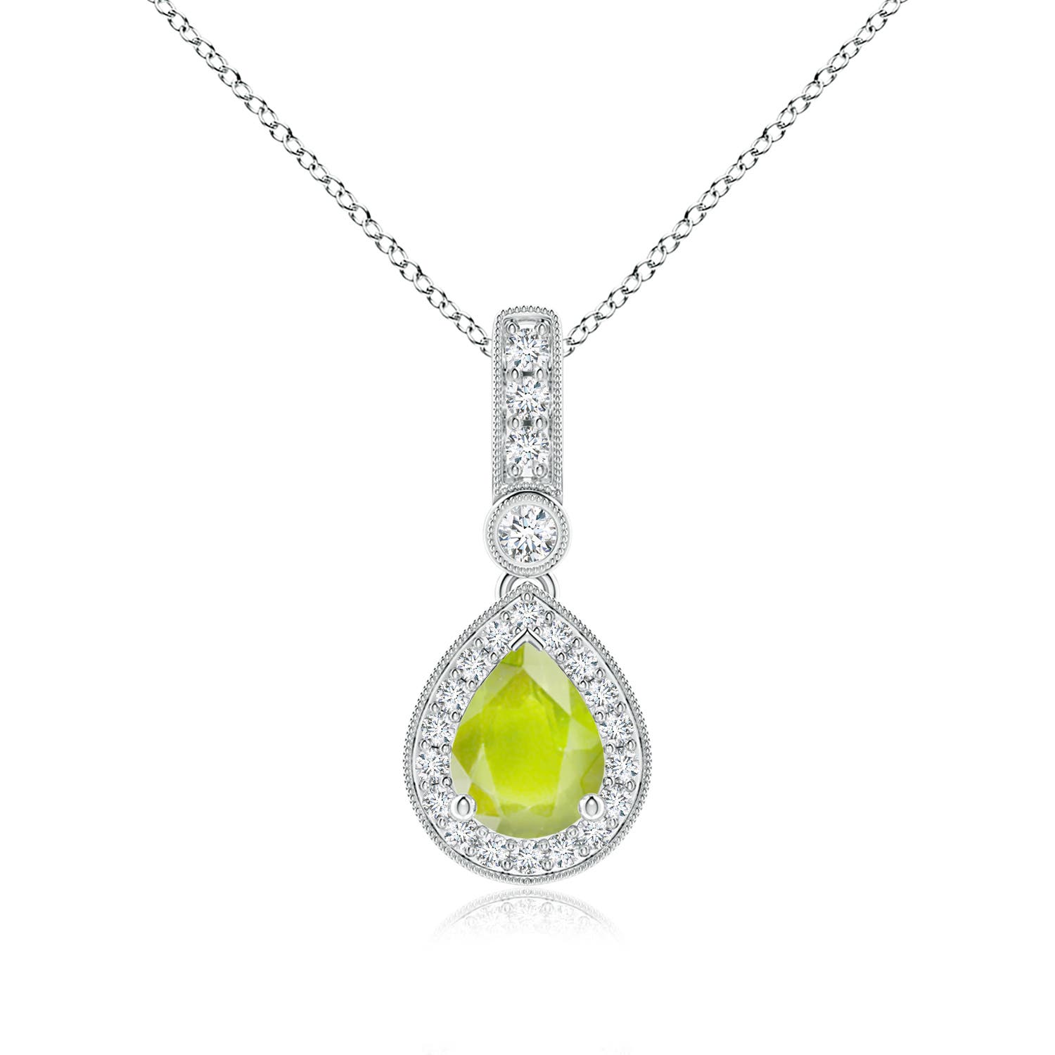 A - Peridot / 1.41 CT / 14 KT White Gold