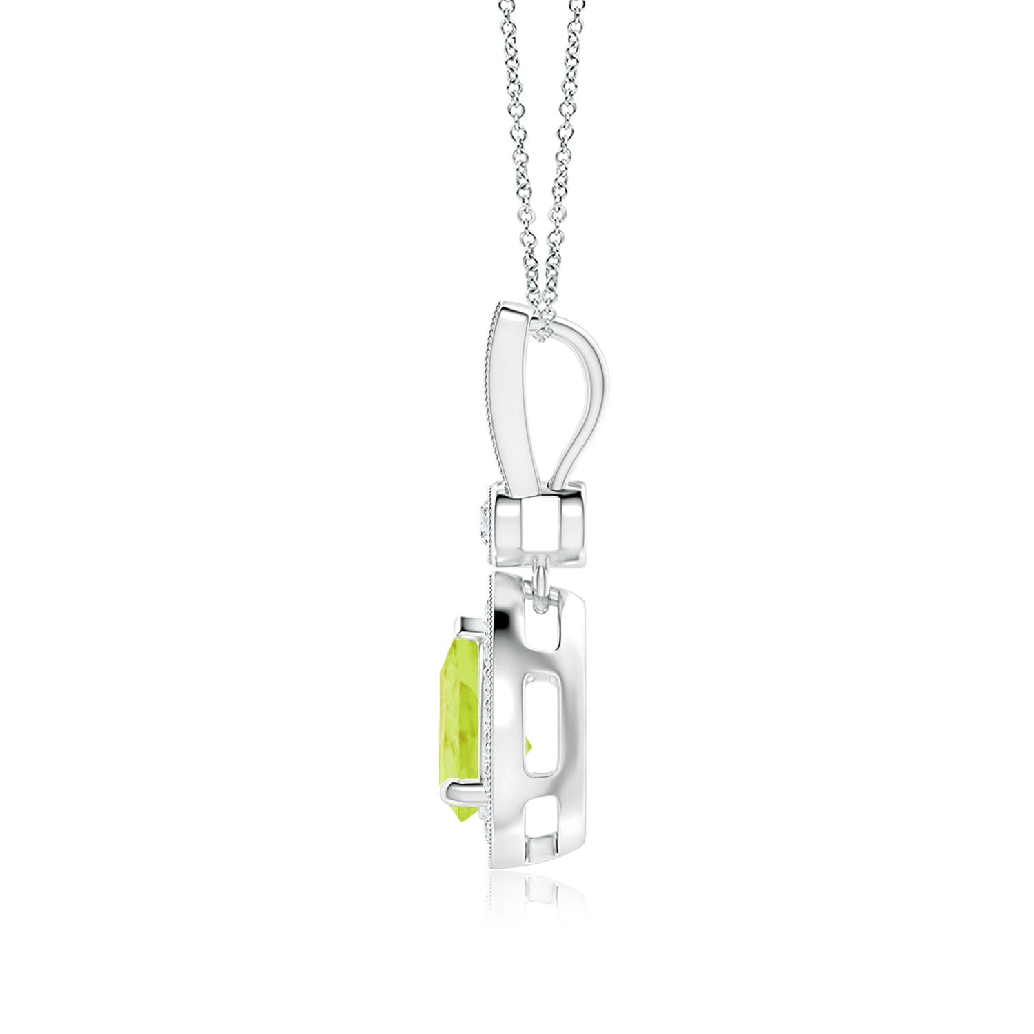 A - Peridot / 1.41 CT / 14 KT White Gold