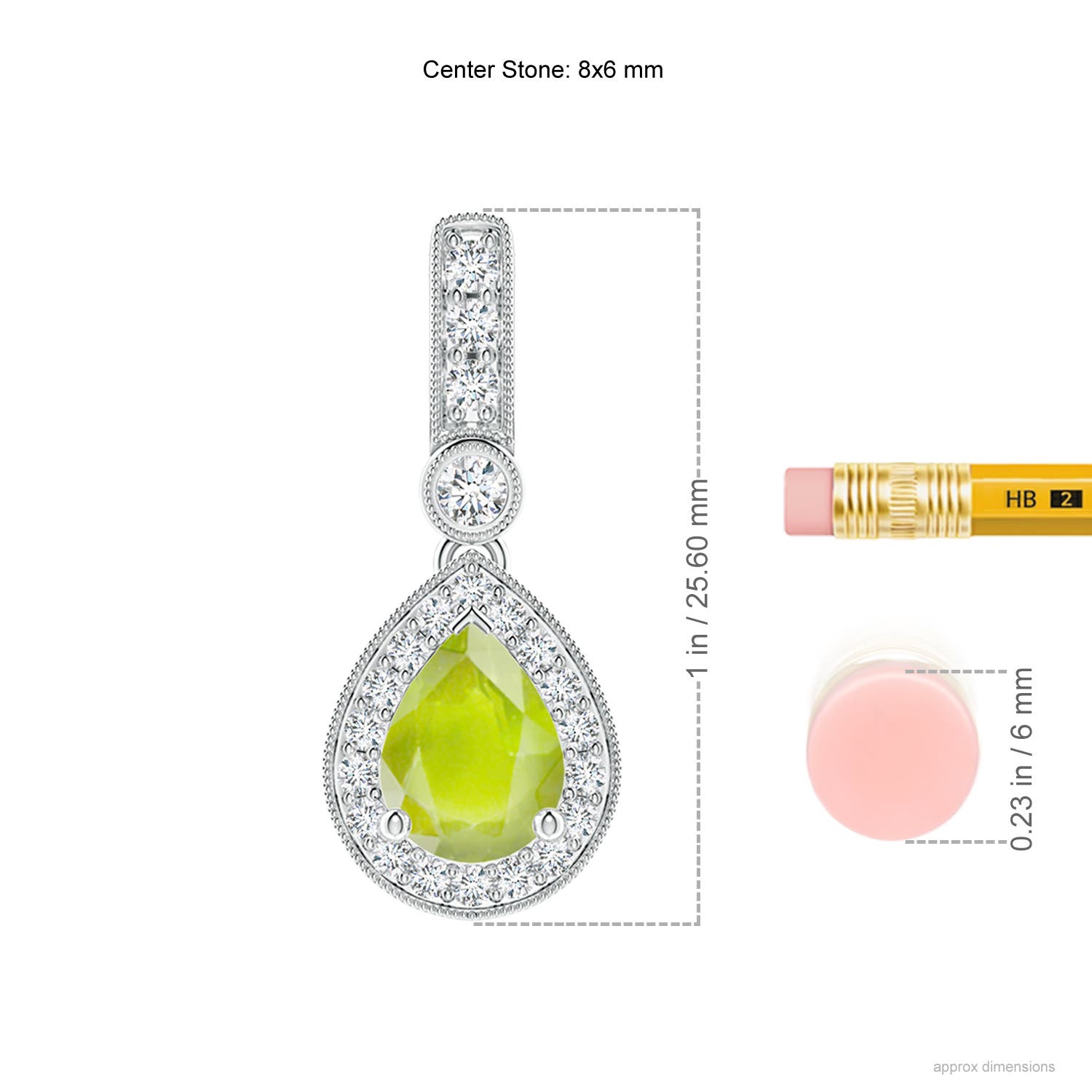 A - Peridot / 1.41 CT / 14 KT White Gold