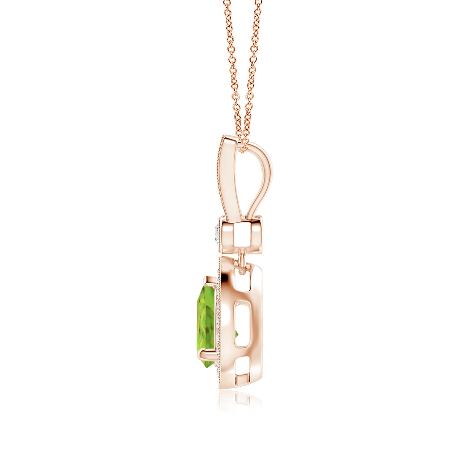 AA - Peridot / 1.41 CT / 14 KT Rose Gold