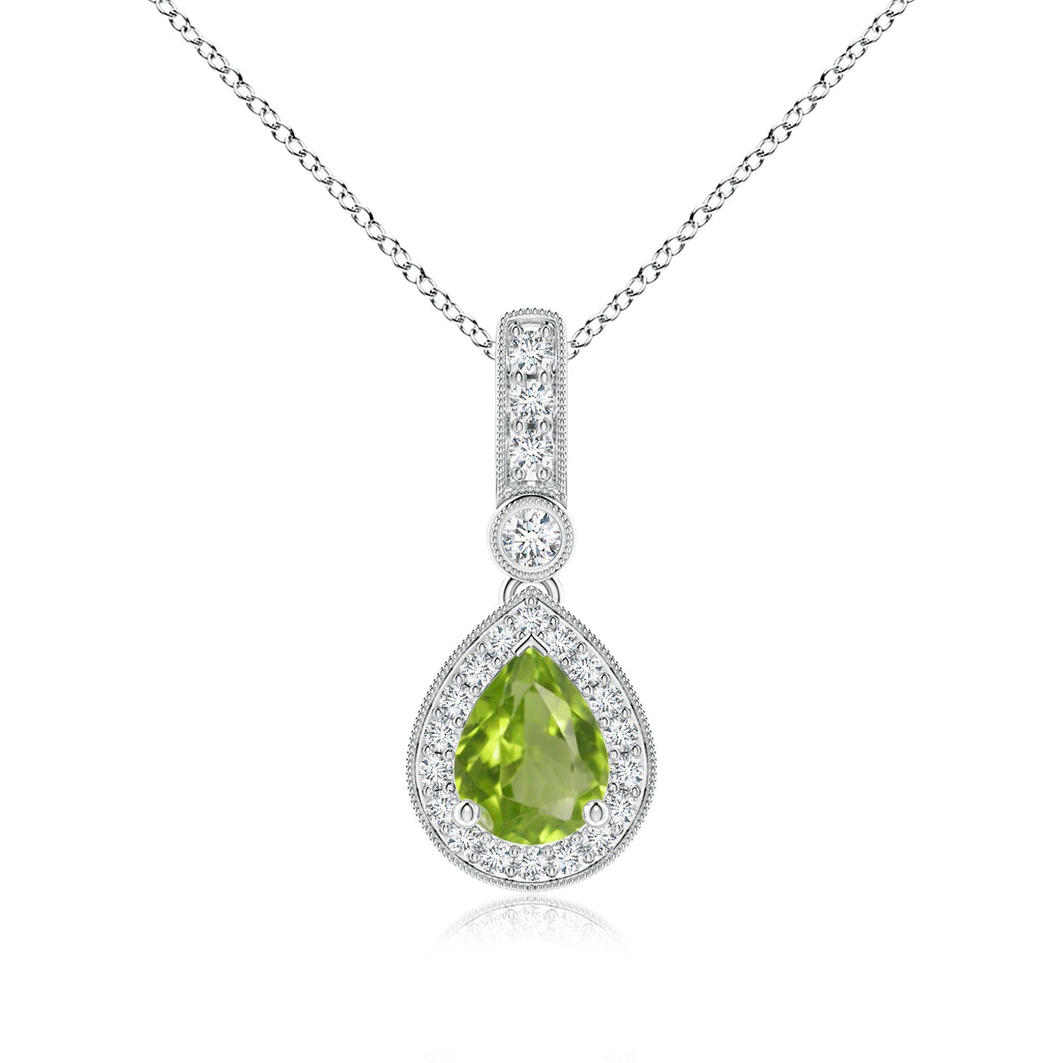 AA - Peridot / 1.41 CT / 14 KT White Gold