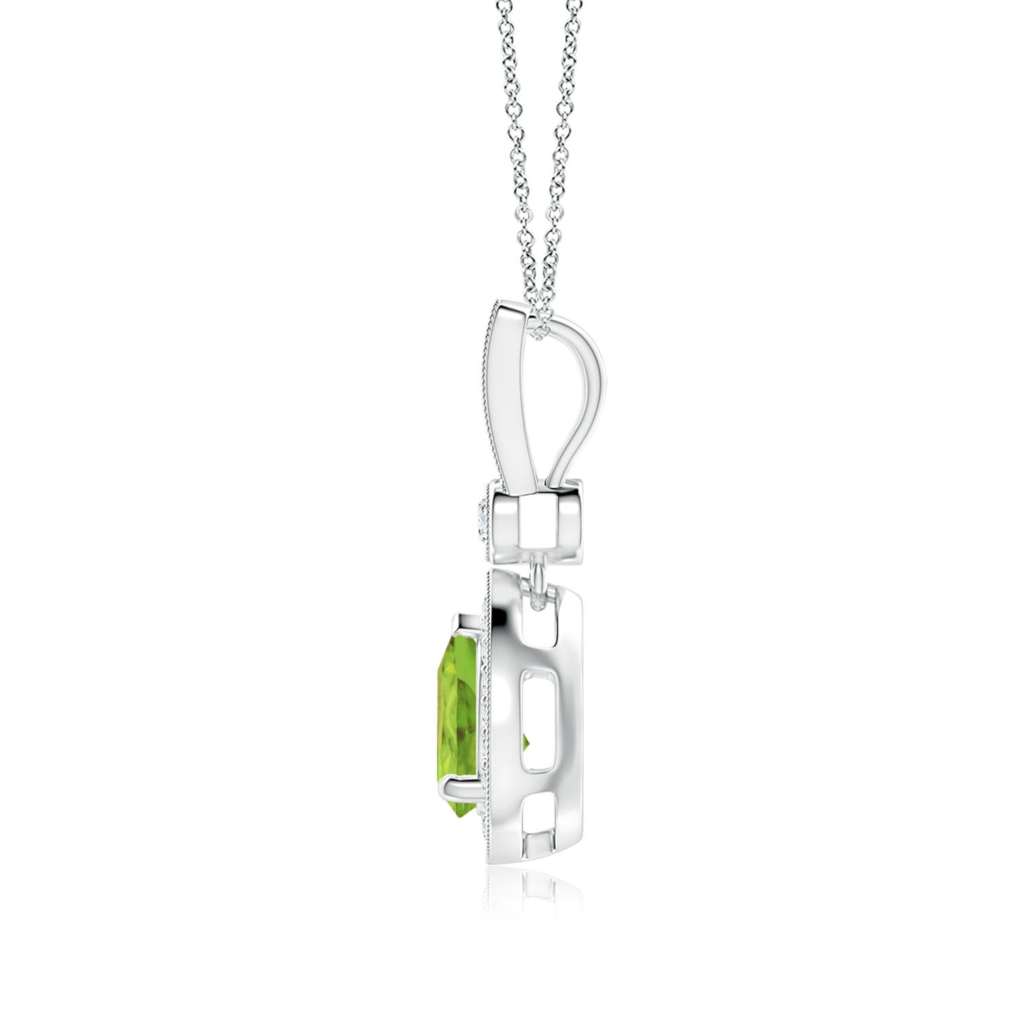 AA - Peridot / 1.41 CT / 14 KT White Gold