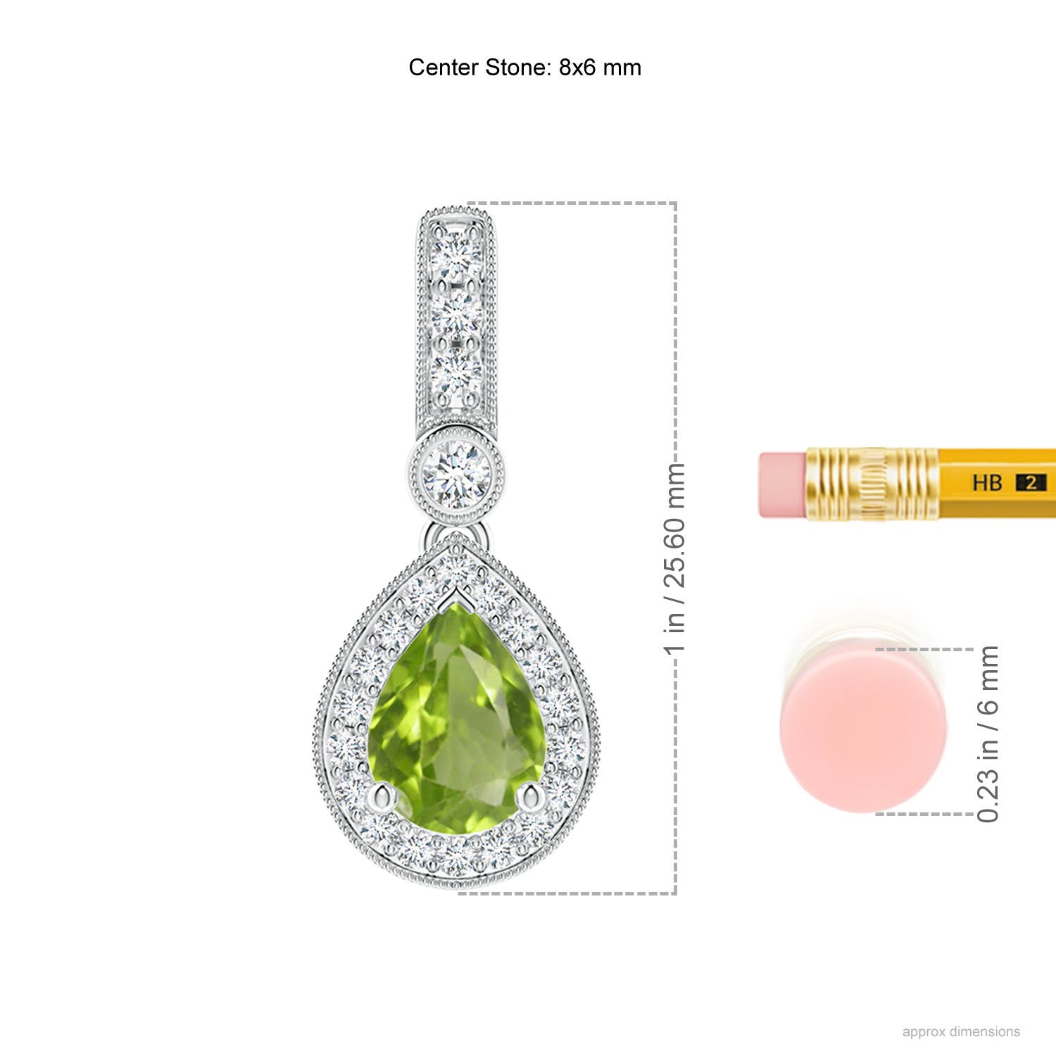 AA - Peridot / 1.41 CT / 14 KT White Gold