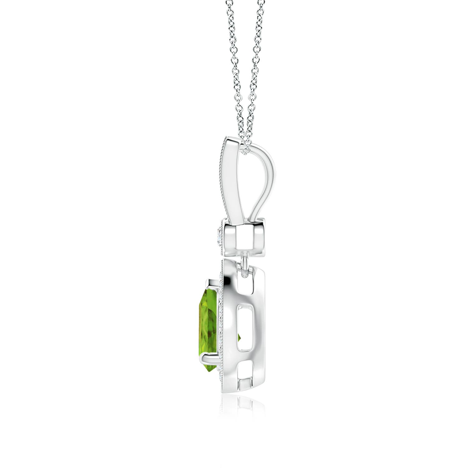 AAA - Peridot / 1.41 CT / 14 KT White Gold