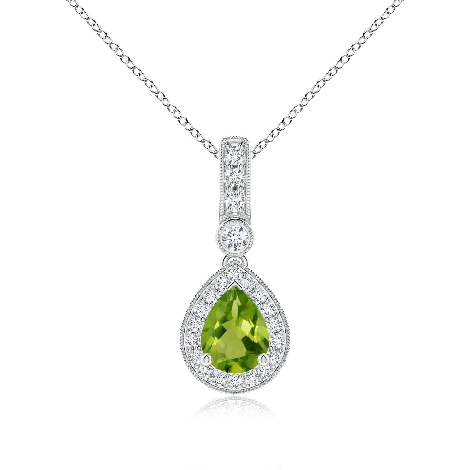 AAAA - Peridot / 1.41 CT / 14 KT White Gold