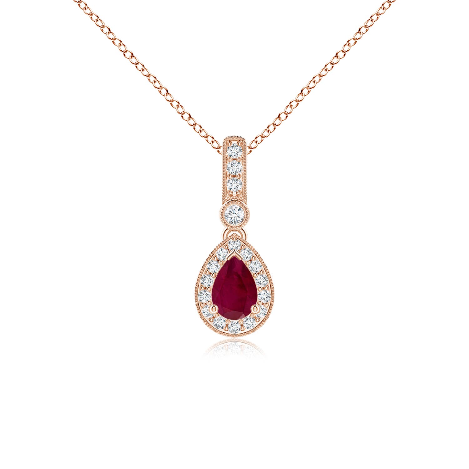 A - Ruby / 0.58 CT / 14 KT Rose Gold