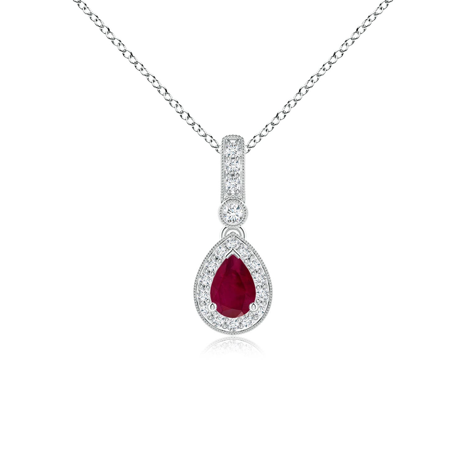 A - Ruby / 0.58 CT / 14 KT White Gold