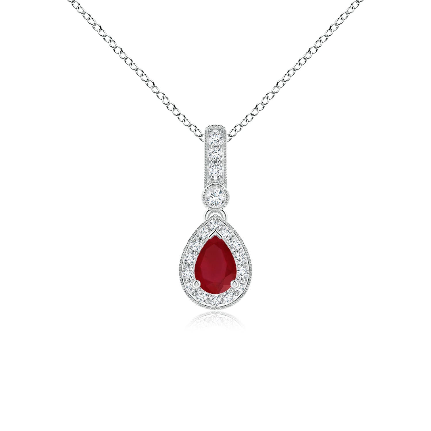 AA - Ruby / 0.58 CT / 14 KT White Gold