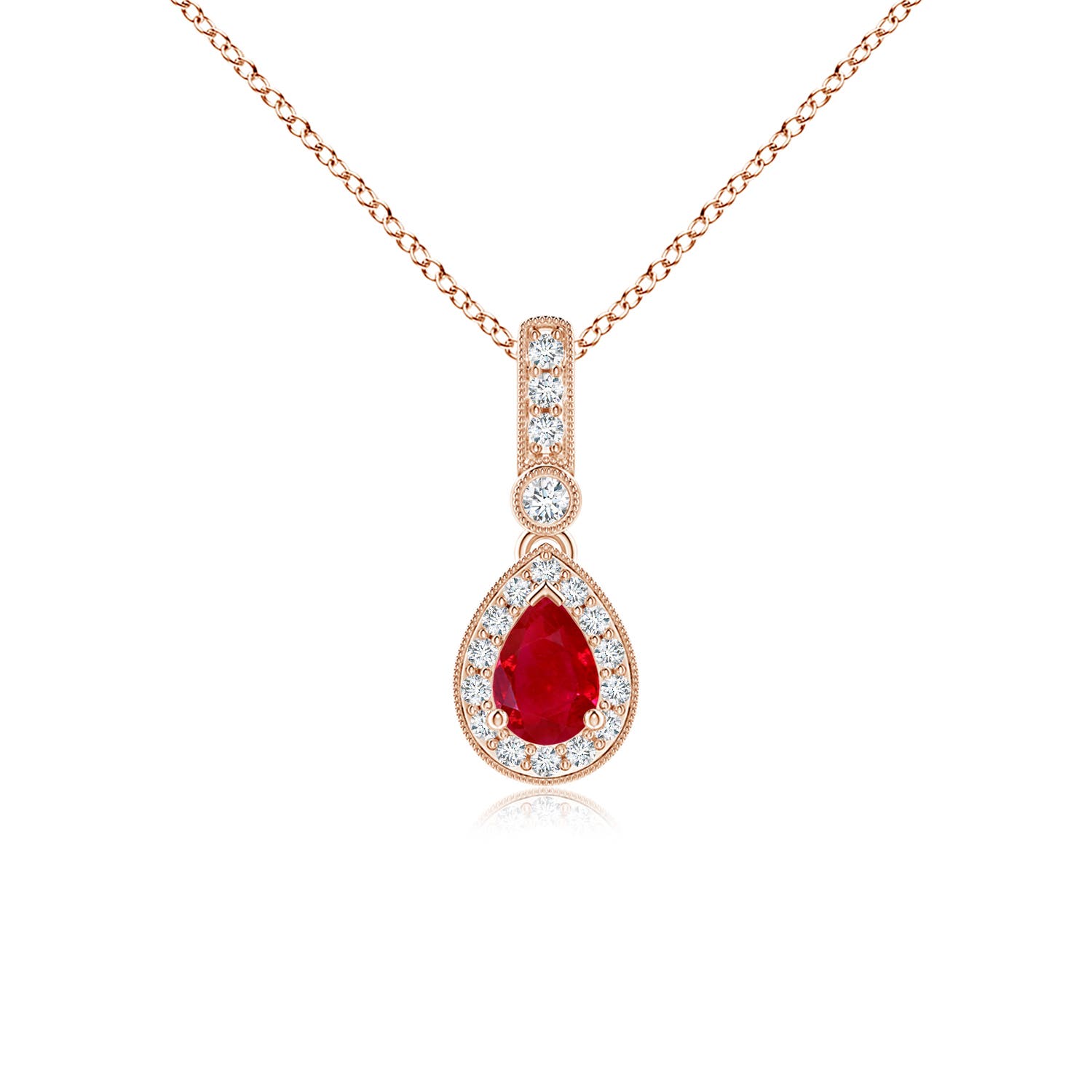 AAA - Ruby / 0.58 CT / 14 KT Rose Gold