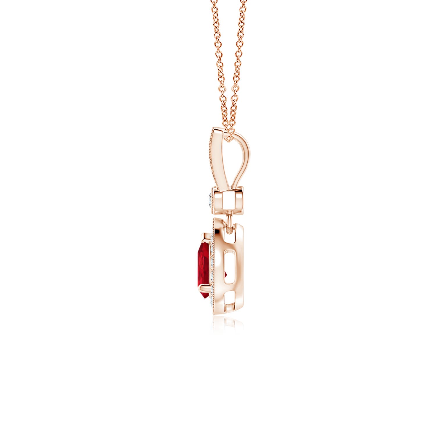 AAA - Ruby / 0.58 CT / 14 KT Rose Gold