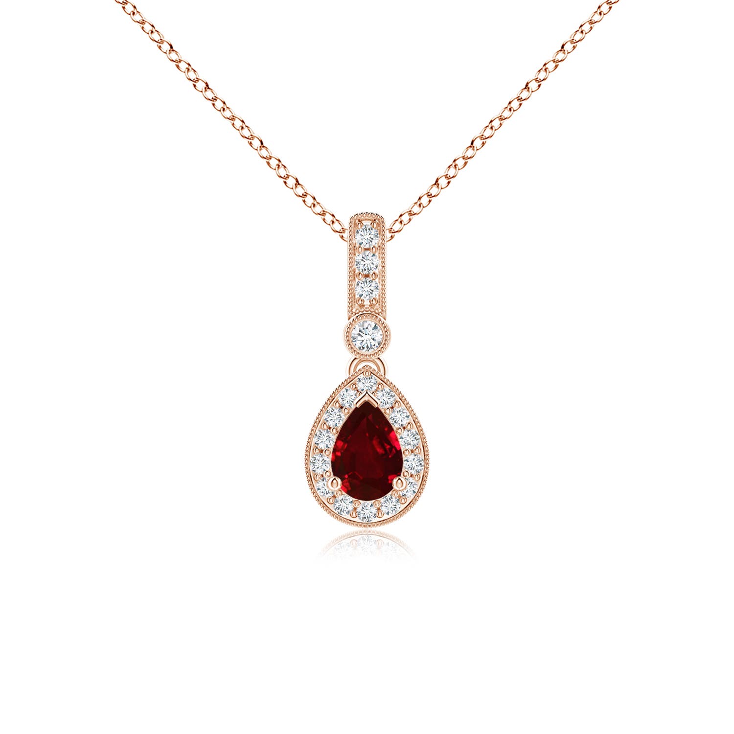 AAAA - Ruby / 0.58 CT / 14 KT Rose Gold